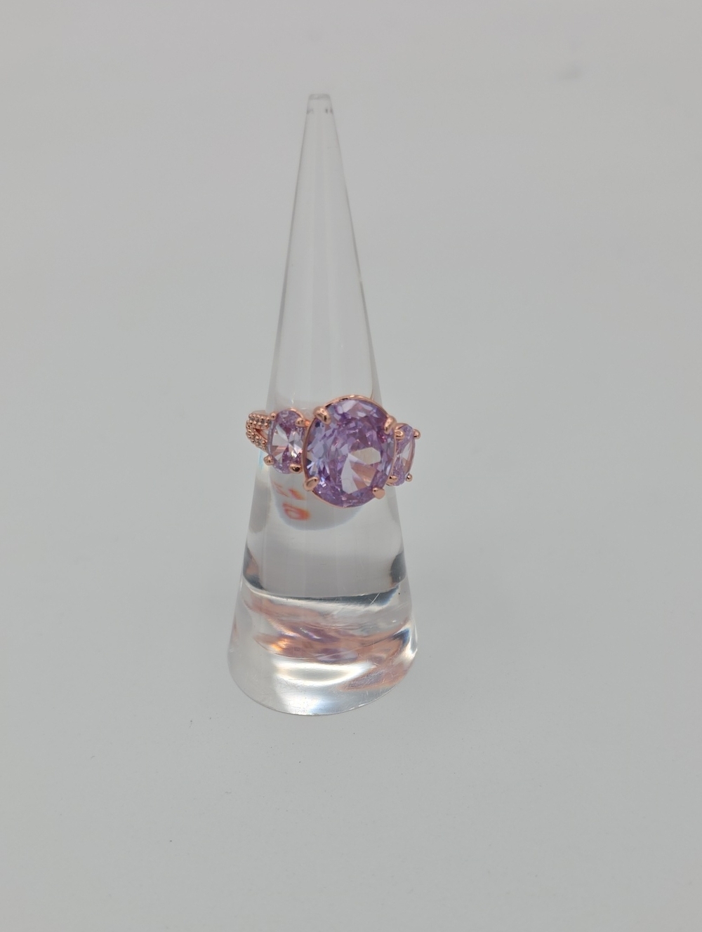 Rose Gold Lavender Topaz CZ Ring